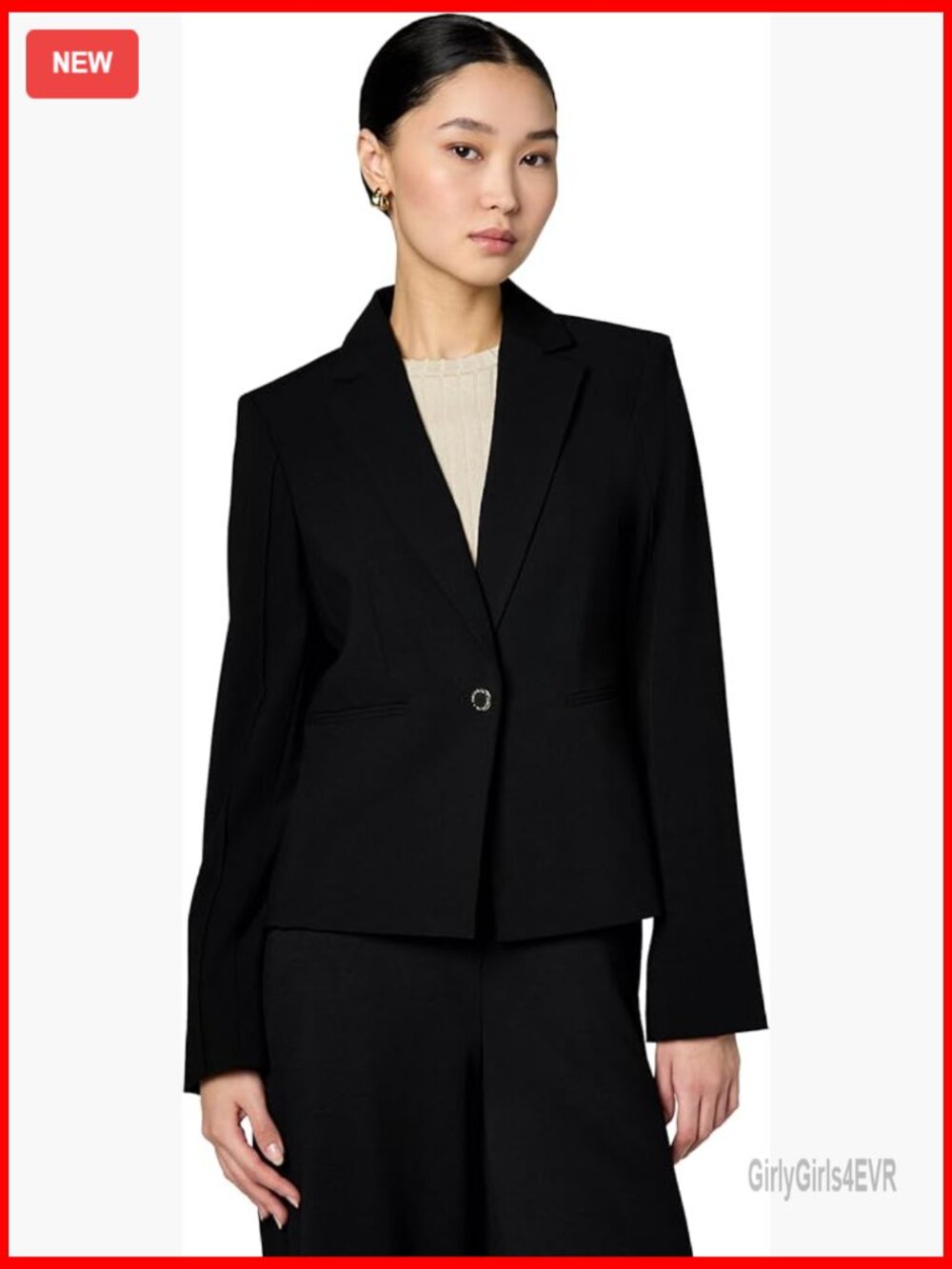 Short One Button Office Blazer Workwear Professional Chic Minimalist